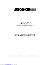 Autopage RF-505 Operation Manual