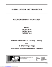 Bard WGEIFM-5C Installation Instructions Manual