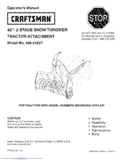 CRAFTSMAN 486.24837 Operator's Manual