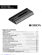 Orion HCCA 150R Owner's Manual