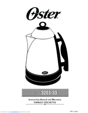 Oster 3203-33 Instruction Manual And Warranty