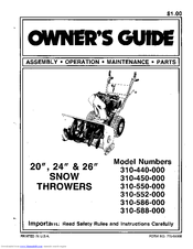 MTD 310-550-000 Owner's Manual