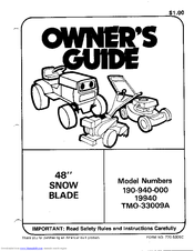 MTD TMO-33009A Owner's Manual