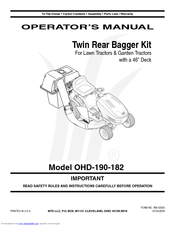 MTD OHD-190-182 Operator's Manual