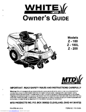 MTD White Z-200 Owner's Manual
