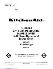 KitchenAid KEBS276XBL0 Parts List