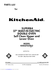 KitchenAid KEBS276XBL2 Parts List