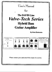 Eden David line Valve-Tech series User Manual