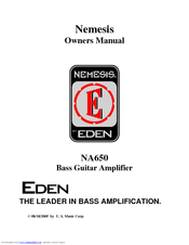 Eden Nemesis NA650 Owner's Manual