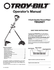 Troy-bilt TB525ET Operator's Manual