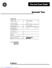 GE Spacemaker DDP1375G Use And Care Manual