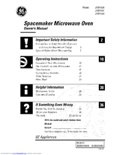 GE Spacemaker JVM1630 Owner's Manual