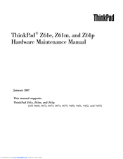 Lenovo ThinkPad Z61p 0674 Hardware Maintenance Manual