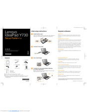 Lenovo IDEAPAD Y730 Quick Setup