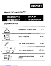 Hitachi 46UX21KA Operating Manual