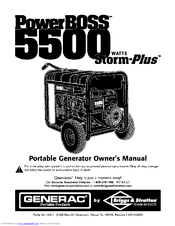 Generac Portable Products PowerBOSS 5500 Storm-Plus Owner's Manual