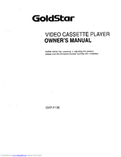 GOLDSTAR GVP-F130 Owner's Manual