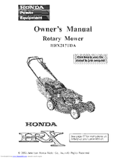 HONDA HRX217TDA Owner's Manual