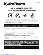 HydroTherm HW-50 User's Information Manual