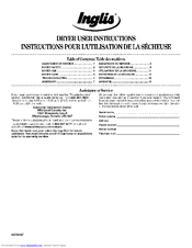 Inglis IP80001 User Instructions