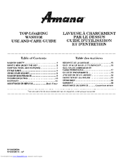 Amana NTW4501XQ0 Use And Care Manual