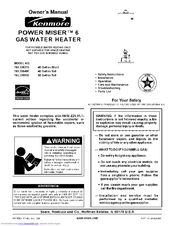 Kenmore Power miser 6 153.336270 Owner's Manual