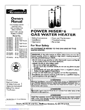 Kenmore Power miser 6 153.336452 Owner's Manual