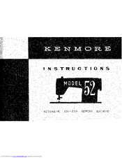 Kenmore 52 Instructions Manual