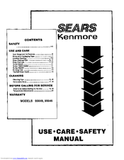 Kenmore 95649 Use Use, Care, Safety Manual