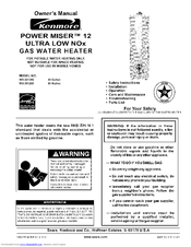 Kenmore POWER MISER 153.331290 Owner's Manual