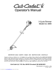 CUB CADET CC 3000 Operator's Manual