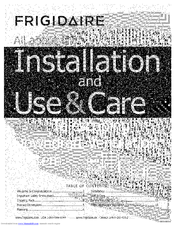 FRIGIDAIRE FH36DD50MSA Installation And Use & Care Manual