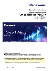 Panasonic Voice Editing Ver.2.0 Operating Instructions Manual