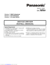 Panasonic SX-NP10 Driver Manual