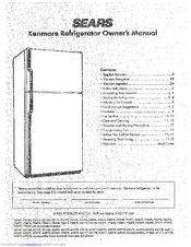 Kenmore Advantage 64281 Owner's Manual