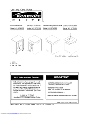 Kenmore 141.16732900 Use And Care Manual