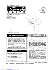 Kenmore 141.16655900 Use And Care Manual