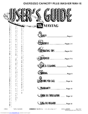 Maytag MAV-16 User Manual