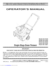 MTD S240 Operator's Manual