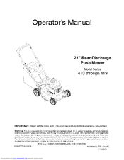 MTD 412 Series Operator's Manual