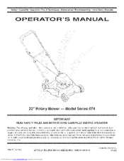 MTD 11A-074D765 Operator's Manual