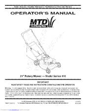 MTD 11A-413A800 Operator's Manual