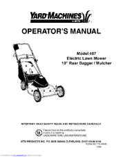 Yard Machines 407 Operator's Manual