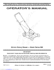 MTD 11A-084C000 Operator's Manual