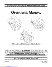 Mtd 179cc Operator's Manual