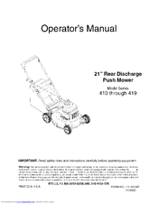 MTD 419 Series Operator's Manual
