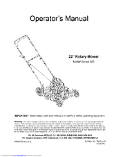 MTD 11A-083F800 Operator's Manual