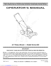 MTD 11A-504A031 Operator's Manual