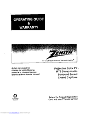 Zenith PV4663RK Operating Manual & Warranty