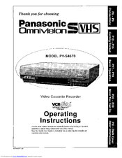 Panasonic Omnivsion PVS4670 Operating Instructions Manual